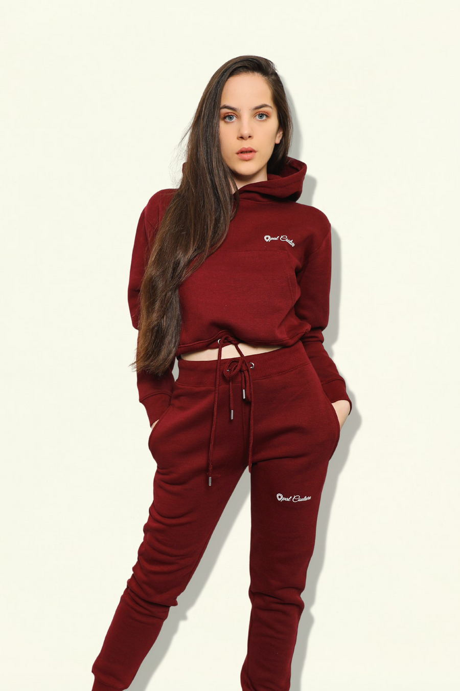 Tie-Hem Tracksuit - Burgundy